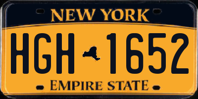 NY license plate HGH1652