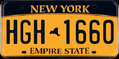 NY license plate HGH1660