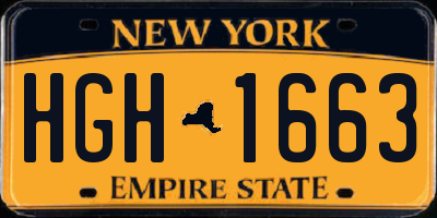 NY license plate HGH1663