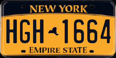 NY license plate HGH1664