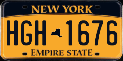 NY license plate HGH1676