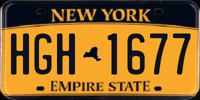 NY license plate HGH1677