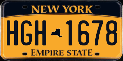 NY license plate HGH1678
