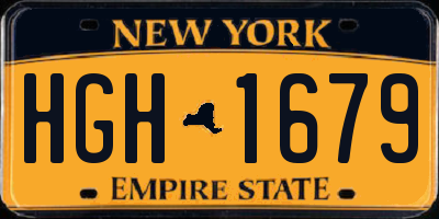 NY license plate HGH1679