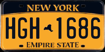 NY license plate HGH1686