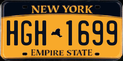 NY license plate HGH1699