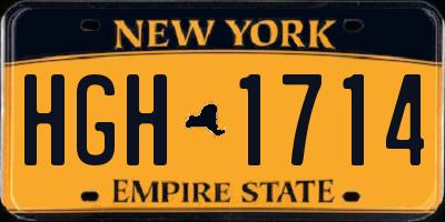 NY license plate HGH1714