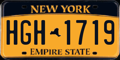 NY license plate HGH1719