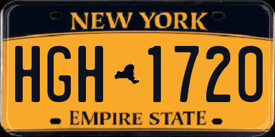 NY license plate HGH1720