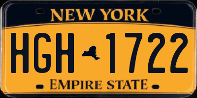 NY license plate HGH1722