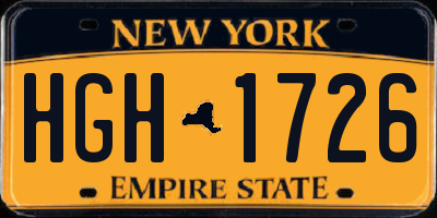 NY license plate HGH1726