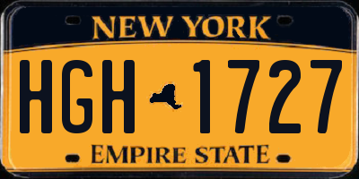 NY license plate HGH1727