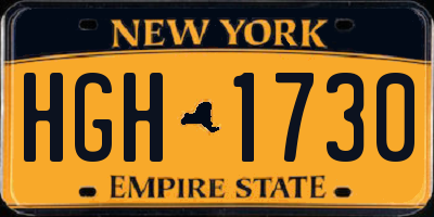 NY license plate HGH1730