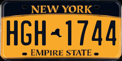 NY license plate HGH1744