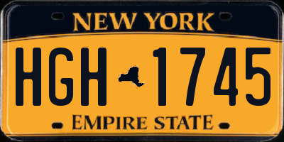 NY license plate HGH1745