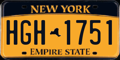 NY license plate HGH1751