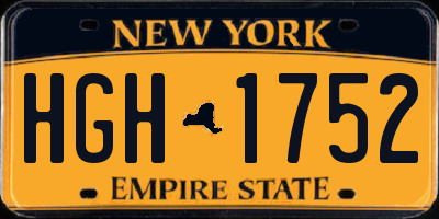 NY license plate HGH1752