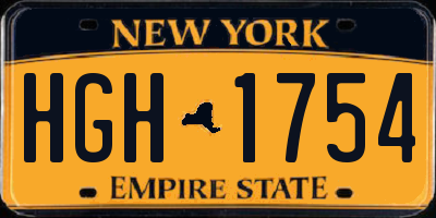 NY license plate HGH1754