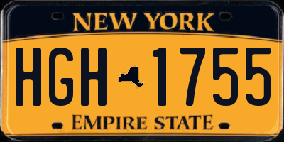 NY license plate HGH1755