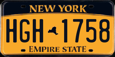 NY license plate HGH1758