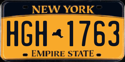 NY license plate HGH1763