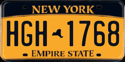 NY license plate HGH1768