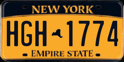NY license plate HGH1774