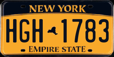 NY license plate HGH1783