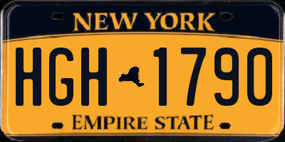 NY license plate HGH1790