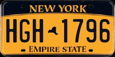 NY license plate HGH1796
