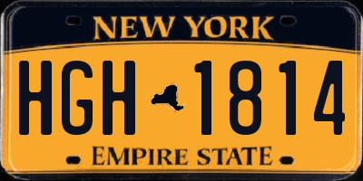NY license plate HGH1814