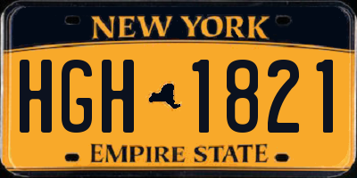 NY license plate HGH1821
