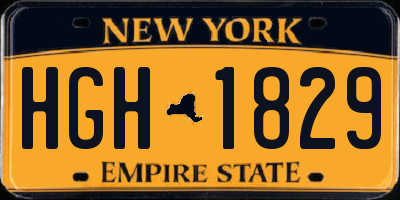 NY license plate HGH1829