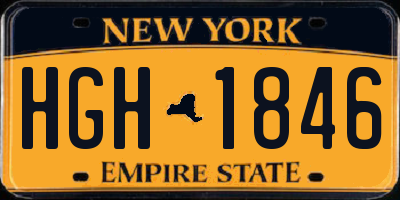 NY license plate HGH1846