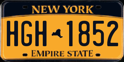 NY license plate HGH1852