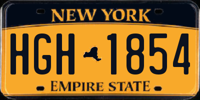 NY license plate HGH1854