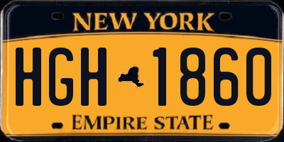 NY license plate HGH1860