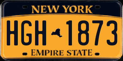 NY license plate HGH1873