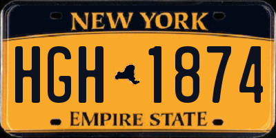 NY license plate HGH1874