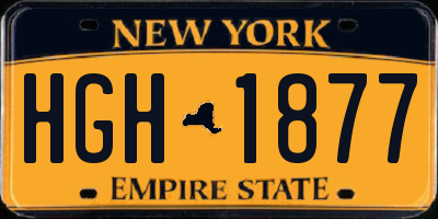 NY license plate HGH1877