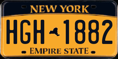 NY license plate HGH1882