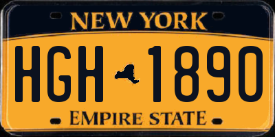 NY license plate HGH1890
