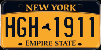 NY license plate HGH1911