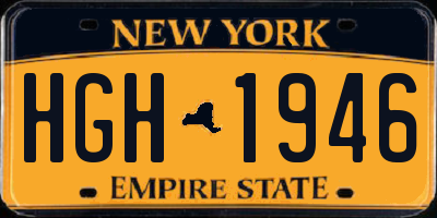NY license plate HGH1946