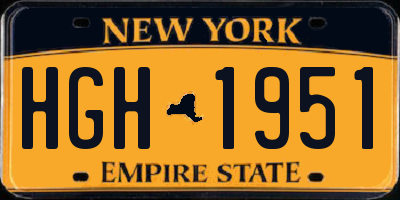 NY license plate HGH1951