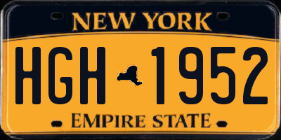 NY license plate HGH1952