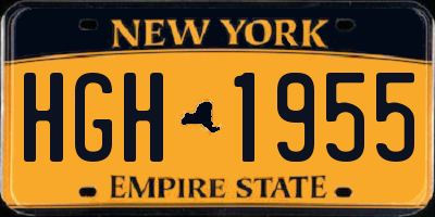 NY license plate HGH1955