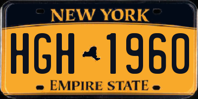 NY license plate HGH1960