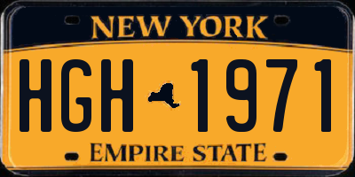 NY license plate HGH1971