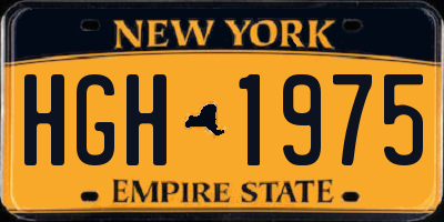 NY license plate HGH1975